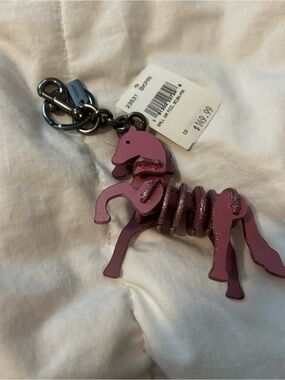 Coach Pink Unicorn Keychain Charm
